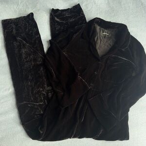 Reformation Black Velvet Jumpsuit